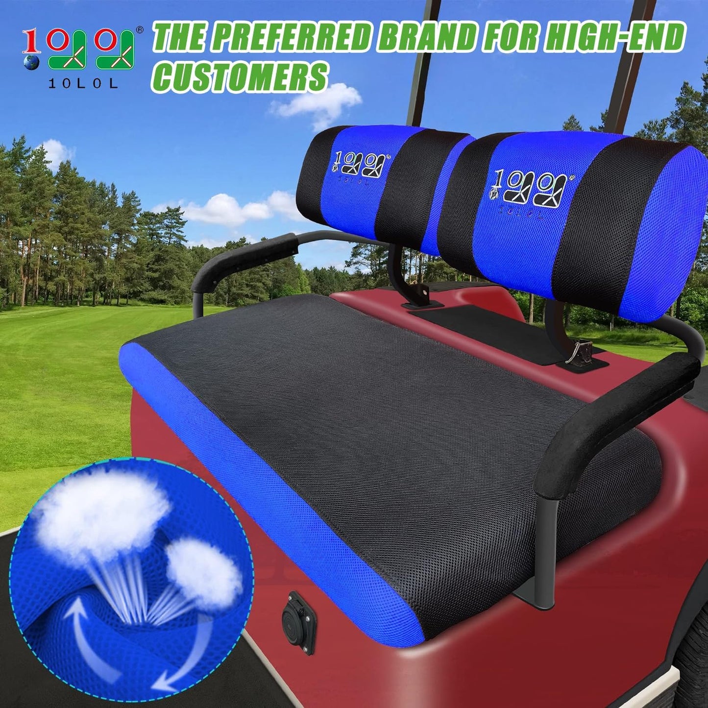 Golf Cart Seat Cover for Yamaha G2 G8 G9 G16 G19 G22 Front Seat