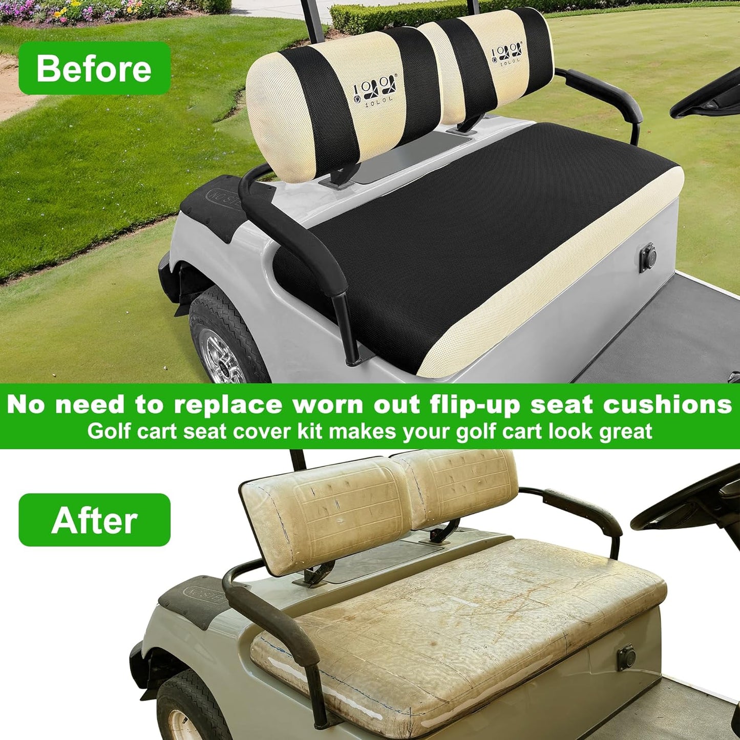 Golf Cart Seat Cover for Yamaha G2 G8 G9 G16 G19 G22 Front Seat