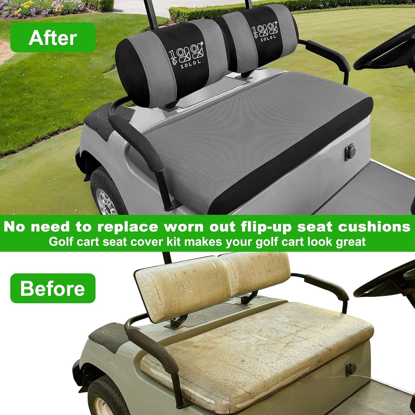 Golf Cart Seat Cover for Yamaha G2 G8 G9 G16 G19 G22 Front Seat